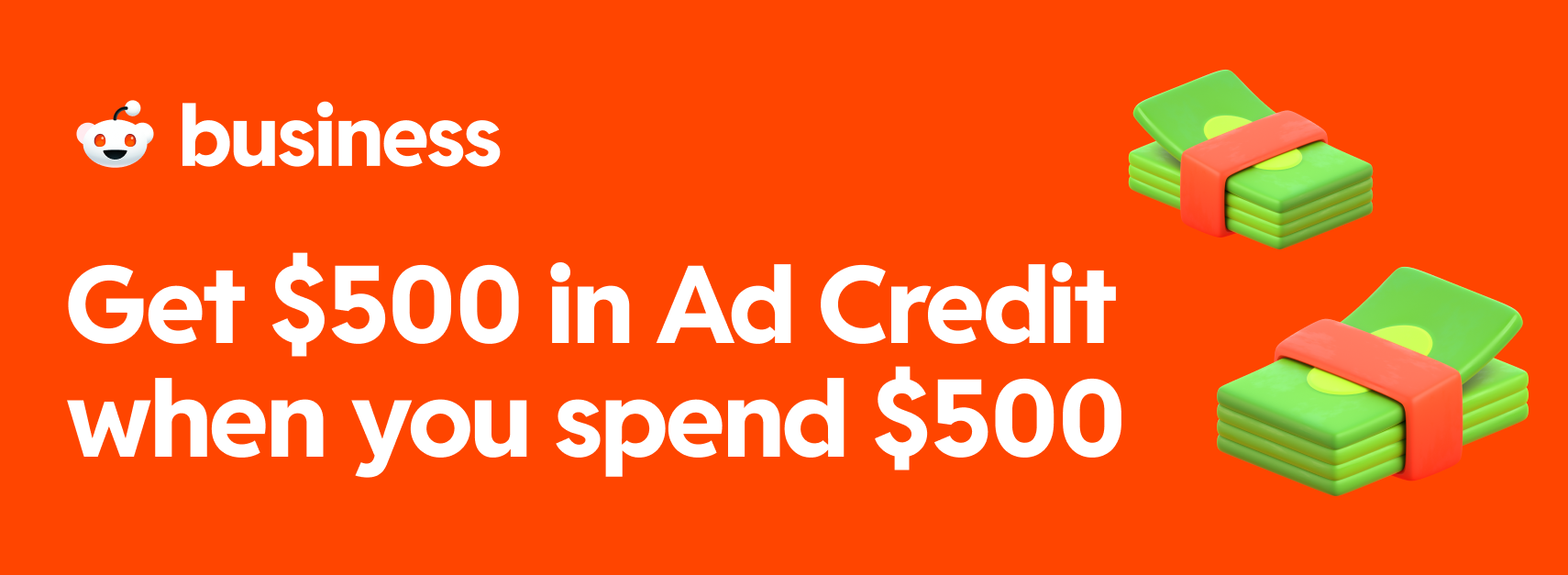 Thinking about Reddit ads? Get $500 in free credit when you spend $500 and expert 1:1 guidance
